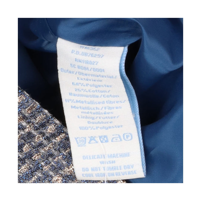 Cropped Trousers Blue Gold Metallic Tweed 7/8