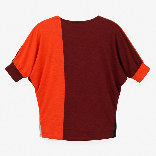Jumper Colour Block Batwing Knitted Top