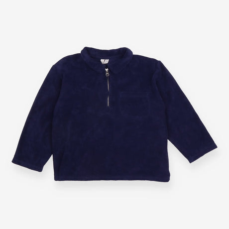 Tee LS blue collar towelling