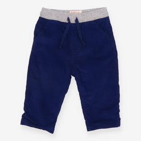 Trousers Pullon Cord Blue with Grey Waistband