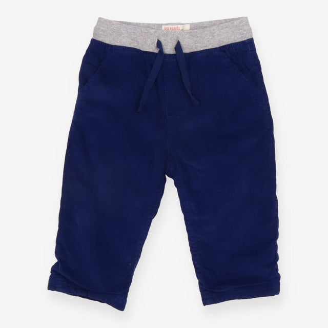 Trousers Pullon Cord Blue with Grey Waistband