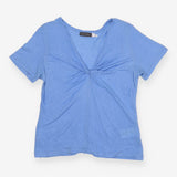 100% Linen Twist T-shirt Short Sleeve, Blue