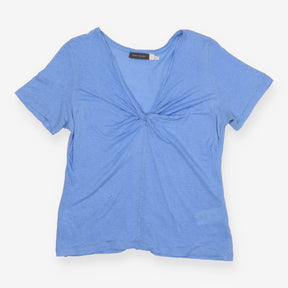 100% Linen Twist T-shirt Short Sleeve, Blue