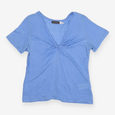 100% Linen Twist T-shirt Short Sleeve, Blue