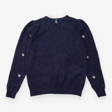 Navy Floral Embroidered Broderie Collar Jumper