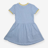 Dress Short Sleeve Blue with Rainbow Pockets