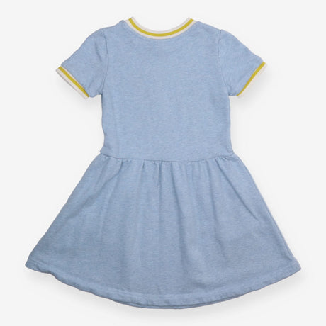 Dress Short Sleeve Blue with Rainbow Pockets