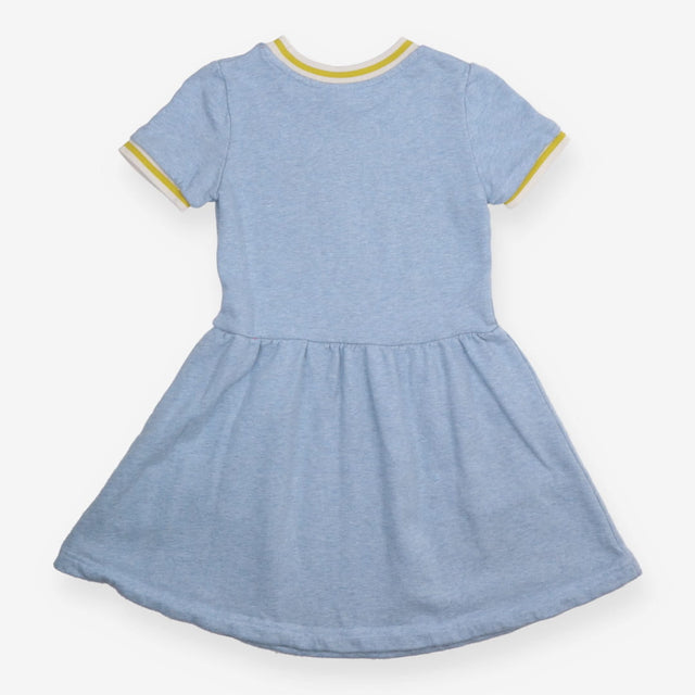 Dress Short Sleeve Blue with Rainbow Pockets