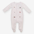 White velour sleepsuit with festive appliques