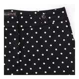 Polka Dot Slim Fit Trousers Black White