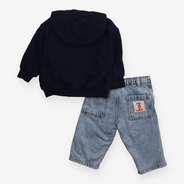 Jeans and Navy Hoodie Outfit 