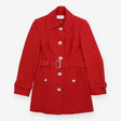 Dark Red Belted Tailored Trench Coat