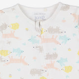 White Woodland Animals Sleepsuit