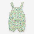Romper jersey green plants flowers frill straps