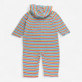 Onesie with Hood Multi Coloured Stripe Towelling