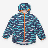 Lightweight Raincoat Navy with Sharks