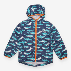 Lightweight Raincoat Navy with Sharks