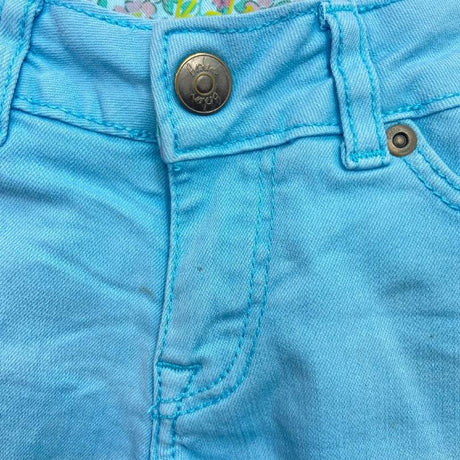 Blue Denim Frayed Shorts