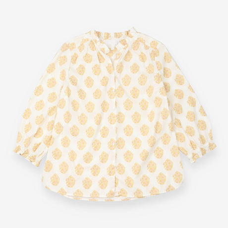Yellow Floral Print Cotton Blouse and Skirt Co-ord