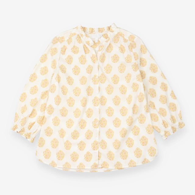 Yellow Floral Print Cotton Blouse and Skirt Co-ord