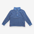 Funnel Neck Striped Sweatshirt Blue and White