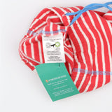 Jersey shorts red and white with blue tie waist