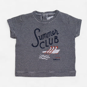 T-shirt SS Blue Stripe Summer Club Print