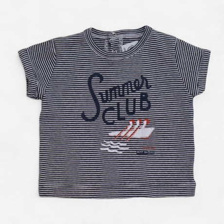 T-shirt SS Blue Stripe Summer Club Print