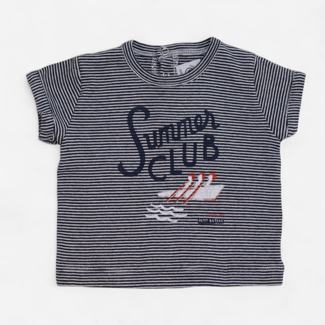 T-shirt SS Blue Stripe Summer Club Print