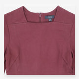 Burgundy sculpted long sleeve contour midi dress