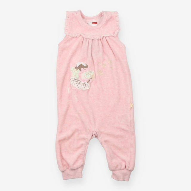 Velour romper pink with fairy