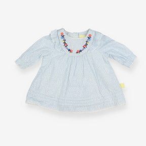 Woven Dress Blue White Floral