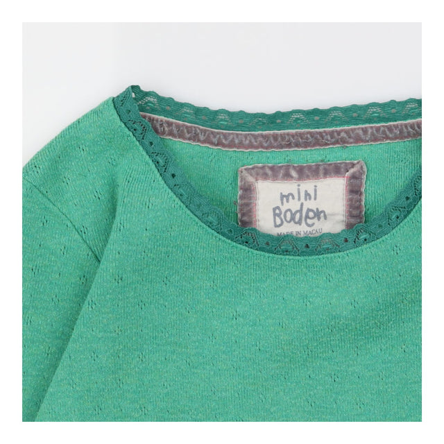 Long sleeve t-shirt green pointelle