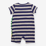 Jersey Shortie Romper navy and white Strips with C