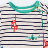 Sleepsuit zip stripe safari