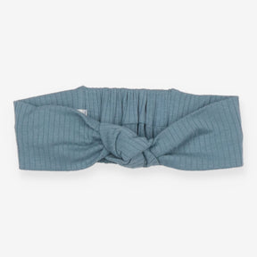 Headband blue ribbed knot