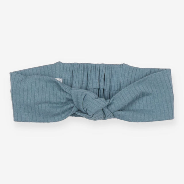 Headband blue ribbed knot