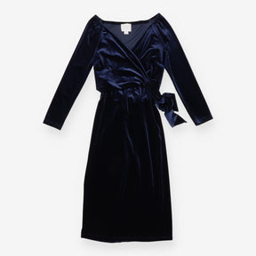 Seraphine Luxe Navy Blue Velvet Wrap Maternity Nur