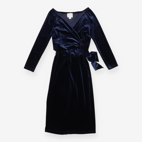 Seraphine Luxe Navy Blue Velvet Wrap Maternity Nur