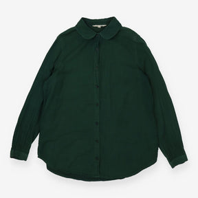 Peter Pan Collar Check Shirt – Green & Blue Cotton