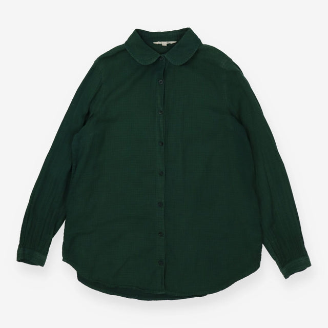 Peter Pan Collar Check Shirt – Green & Blue Cotton