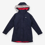 Navy long parka with pink lining