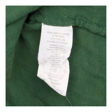 Dress Midi Patch Pockets Long Sleeve Olive Green
