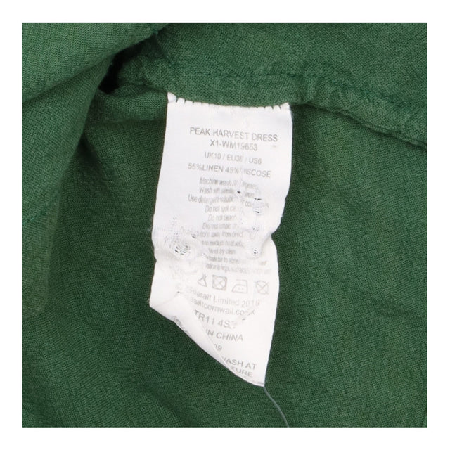 Dress Midi Patch Pockets Long Sleeve Olive Green