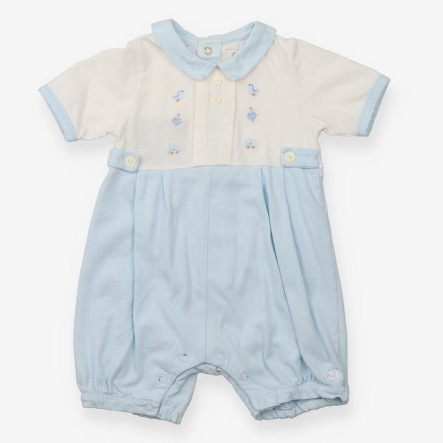 Bubble Romper Blue and White Collared Baby Toy App