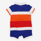 Striped romper with collar