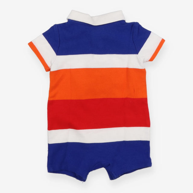 Striped romper with collar