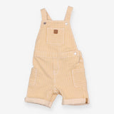 Shortie Dungaree Yellow and white Stripe
