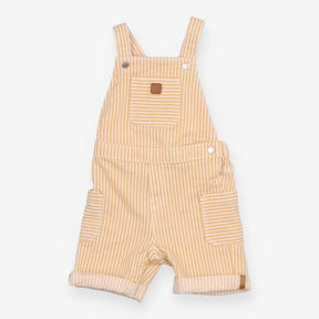 Shortie Dungaree Yellow and white Stripe