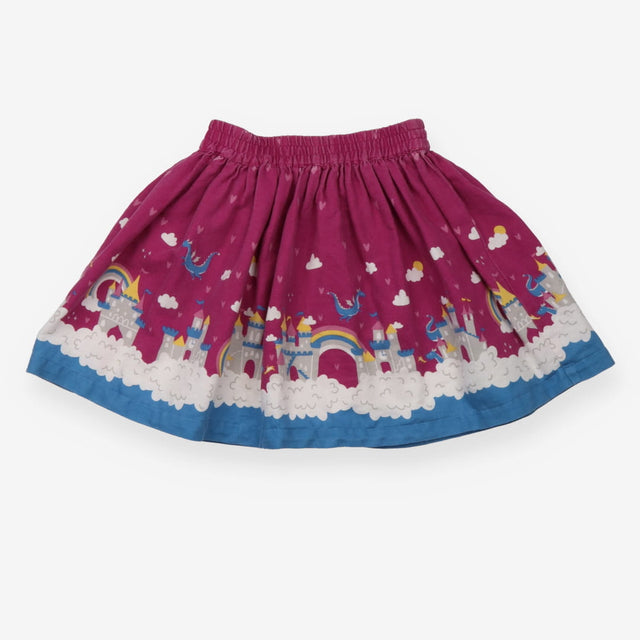 Skirt Pink with Castle on a cloud